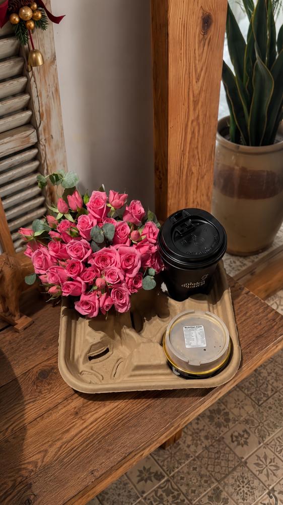 Coffee + sweets + flowers "Coffee shop title"