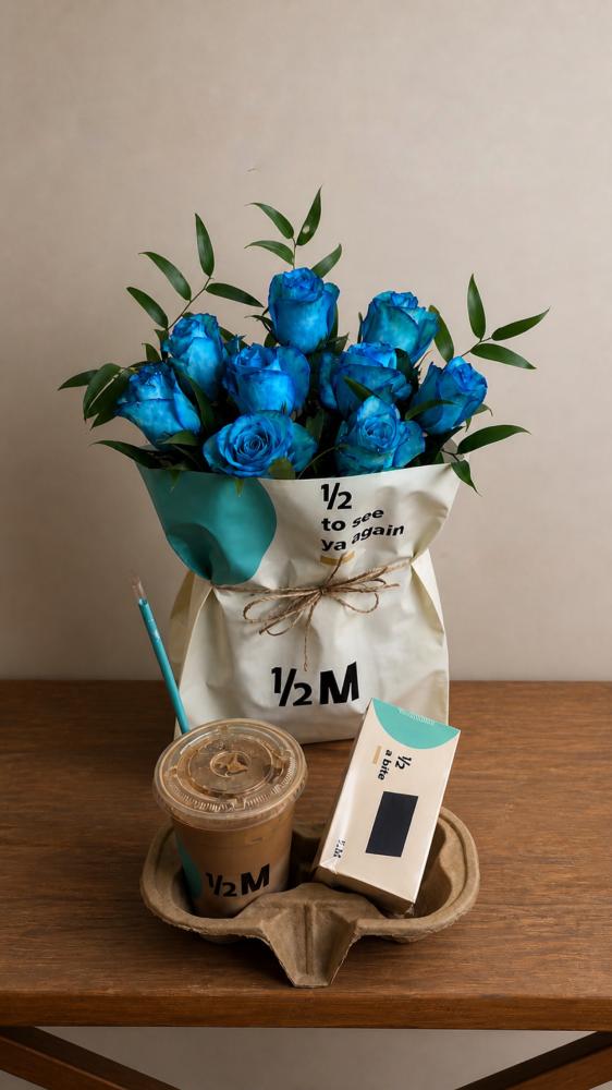 Sweet + blue flower + cold coffee "Half a million"