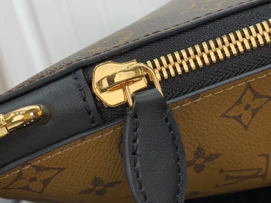 Brown Monogram Shoulder Bag with Black Rope Handle