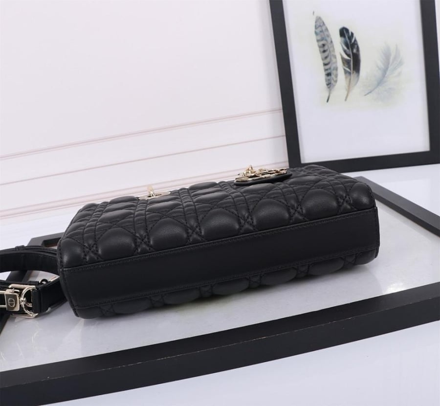 Modern Stylish Gold Quilted Leather Crossbody Bag