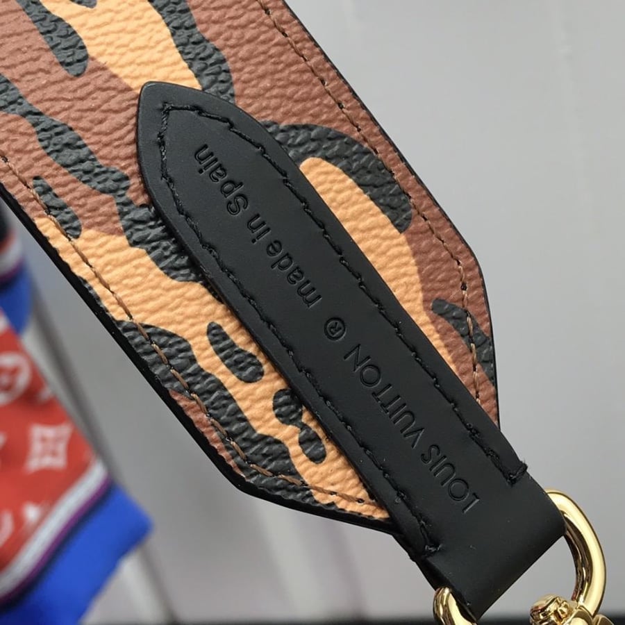 Black Patterned Bag Shoulder Strap