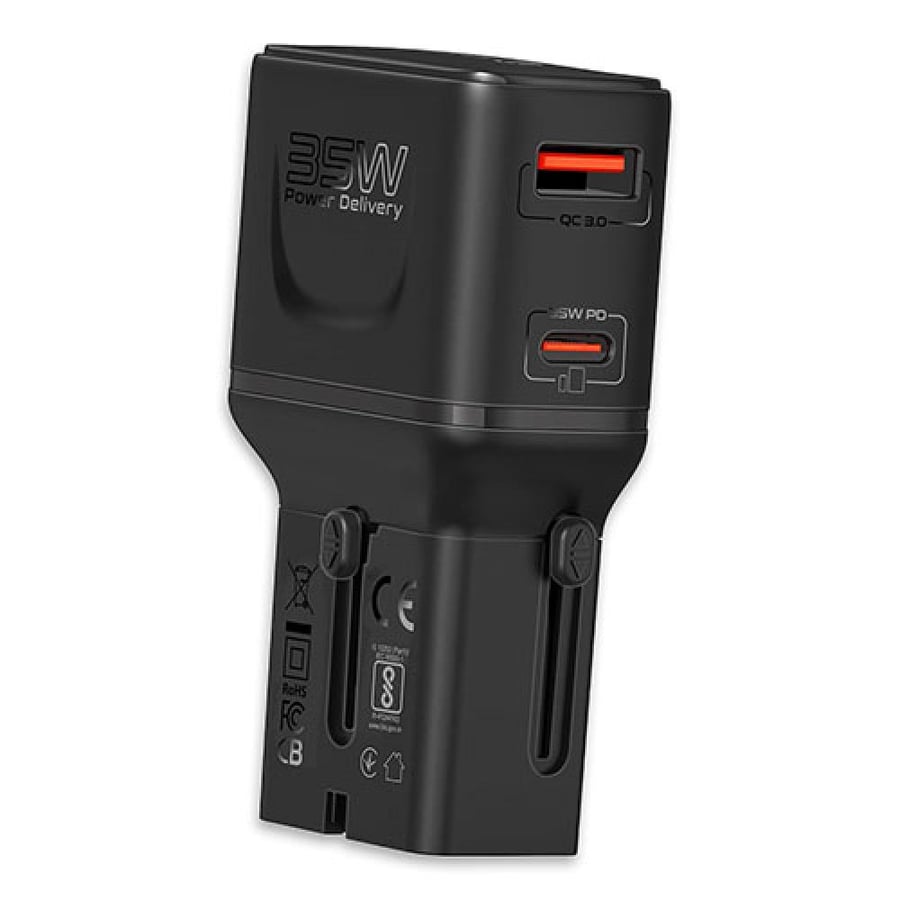 شاحن جداري محول سفر عالمي TriPlug-PD35