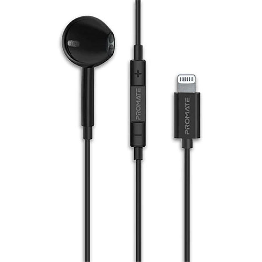 سماعات أذن سلكية  Promate MonoPod-LT منفذ Lightning للايفون اسود