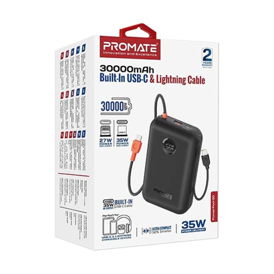 بطارية متنقلة محمولة promate PowerPod-30 باوربانك 30000