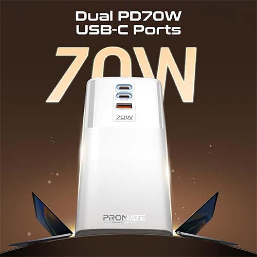 قاعدة شحن PowerTower-70W متعددة المنافذ