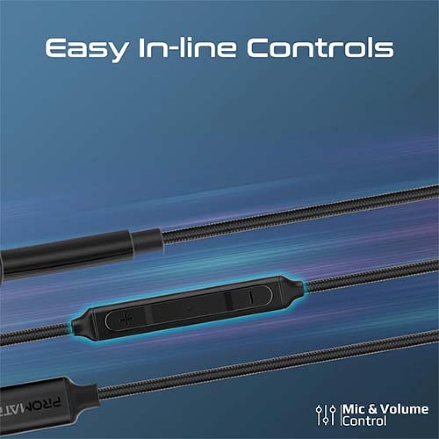 سماعات أذن سلكية  Promate MonoPod C منفذ USB C تصميم مريح عزل ضوضاء