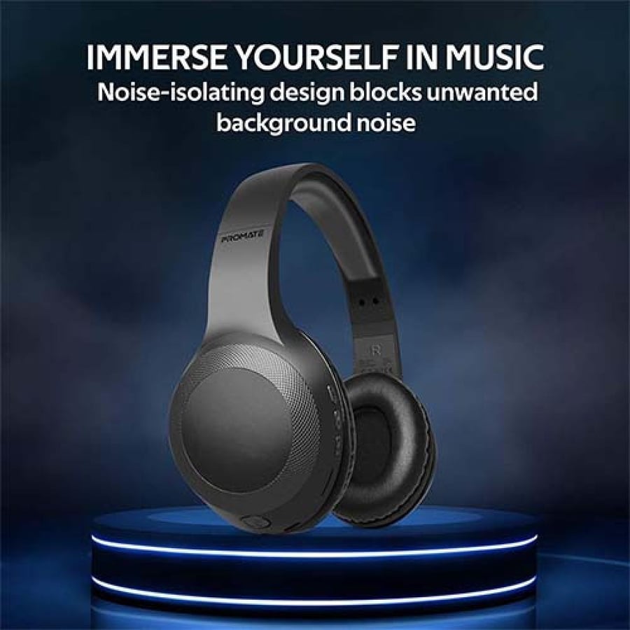 سماعة رأس لاسلكية Promate LaBoca Deep Bass مع MicroSD
