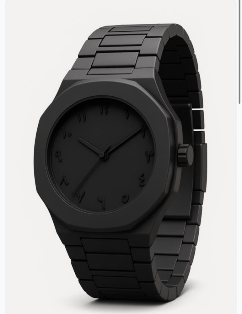 Men's watch black carbon
