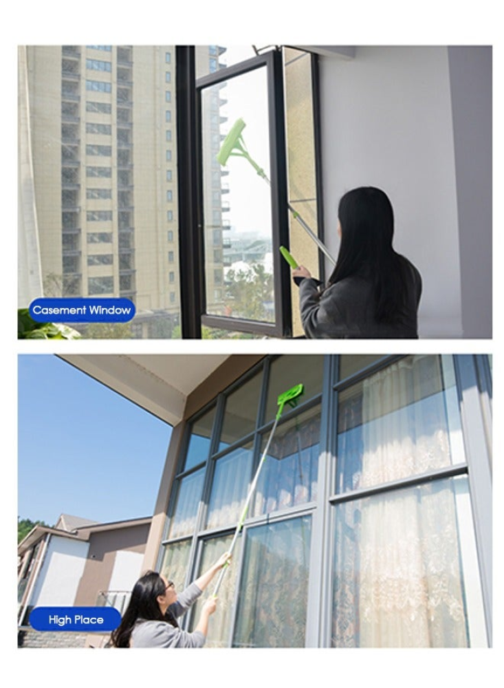 Telescopic window cleaning mop in the shape of the letter U