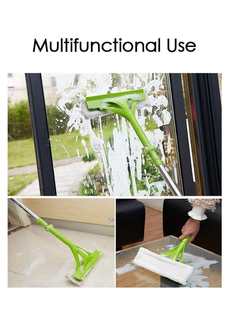 Telescopic window cleaning mop in the shape of the letter U