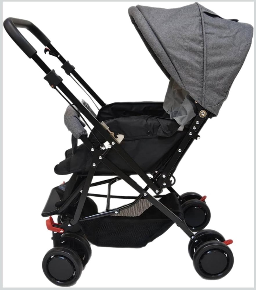 Multi-Functional baby stroller (Gray)  -  عربة أطفال متعددة الوظائف (رمادي)
