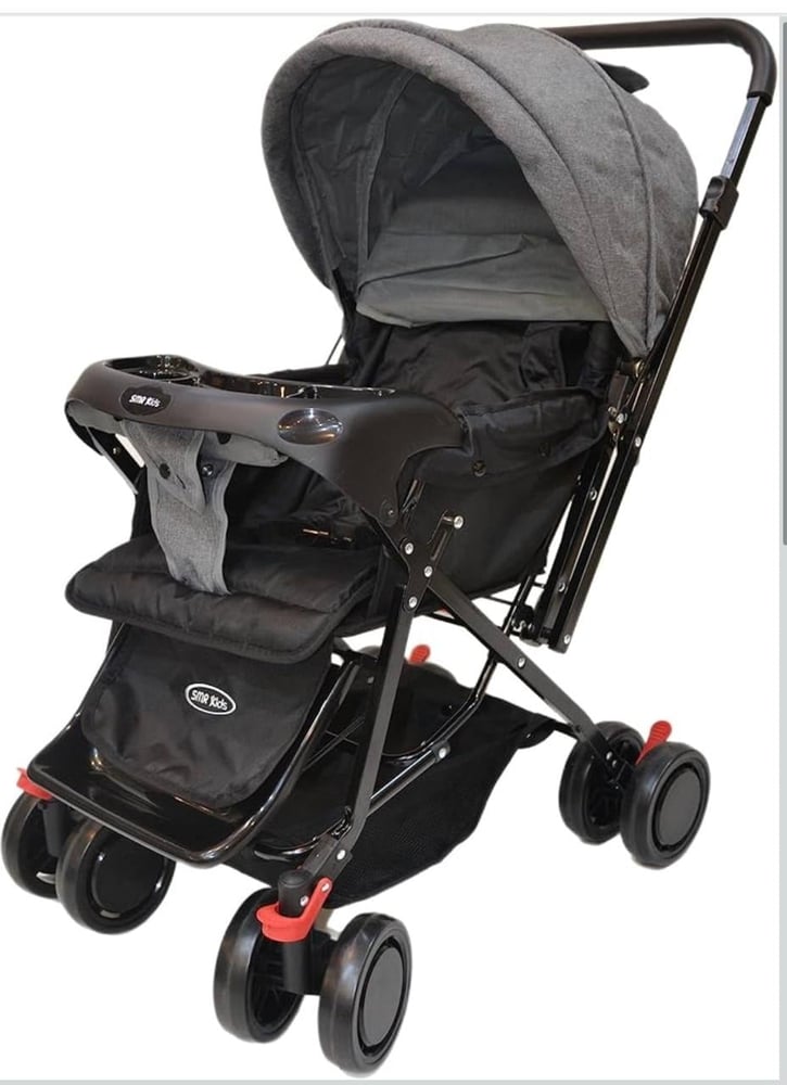 Multi-Functional baby stroller (Gray)  -  عربة أطفال متعددة الوظائف (رمادي)