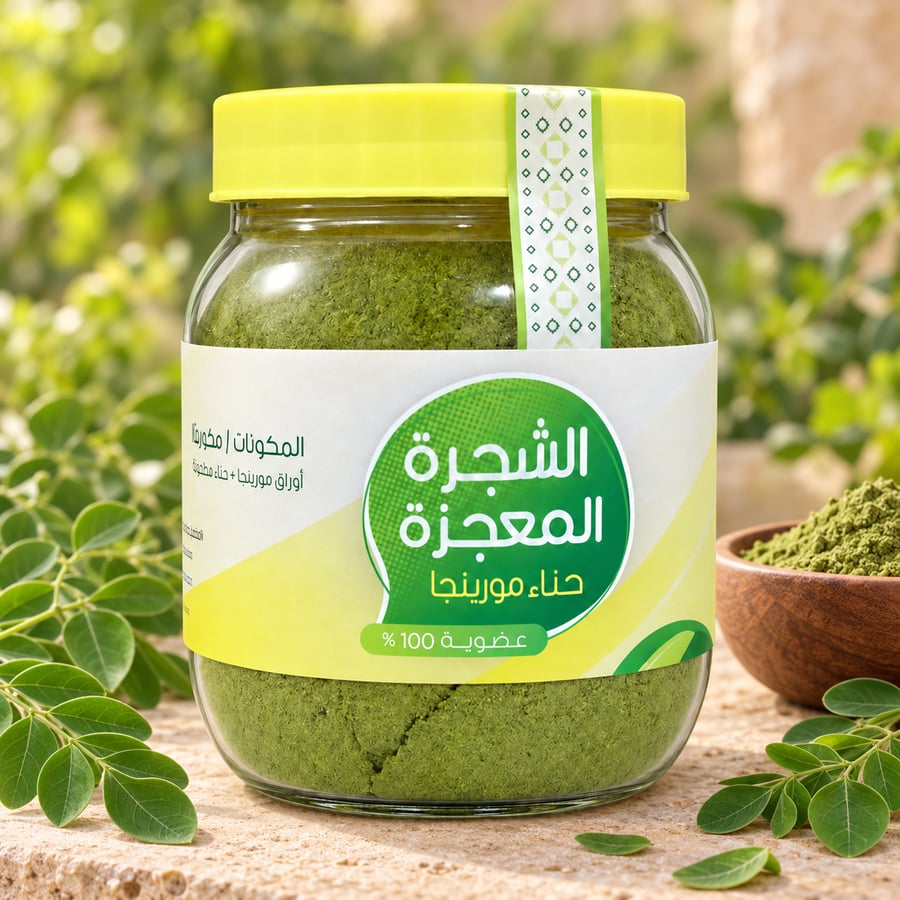 حناء مورينجا عضوية.