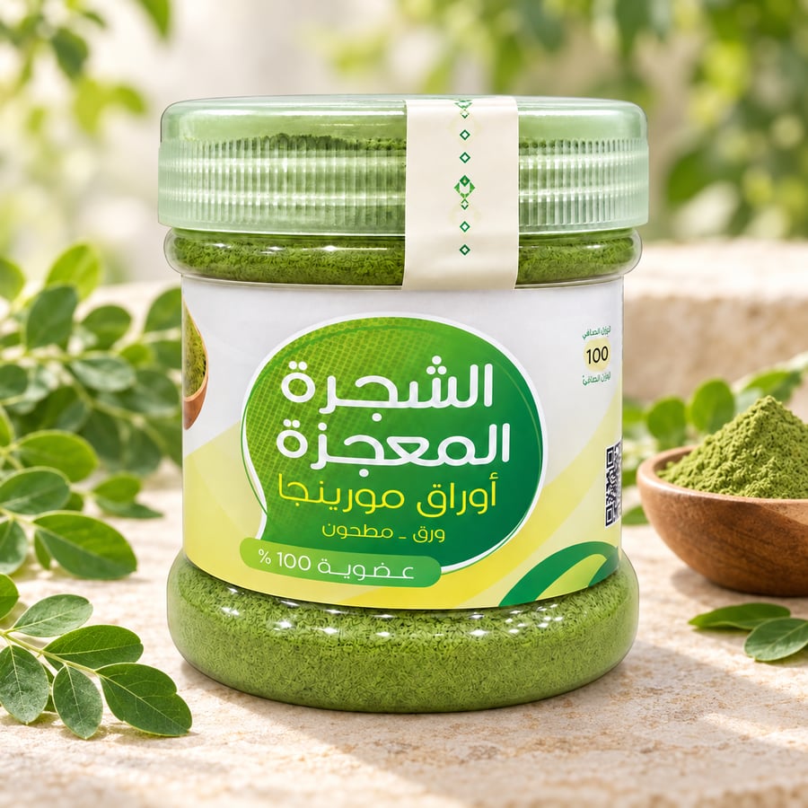 ورق مورينجا مطحون - علب