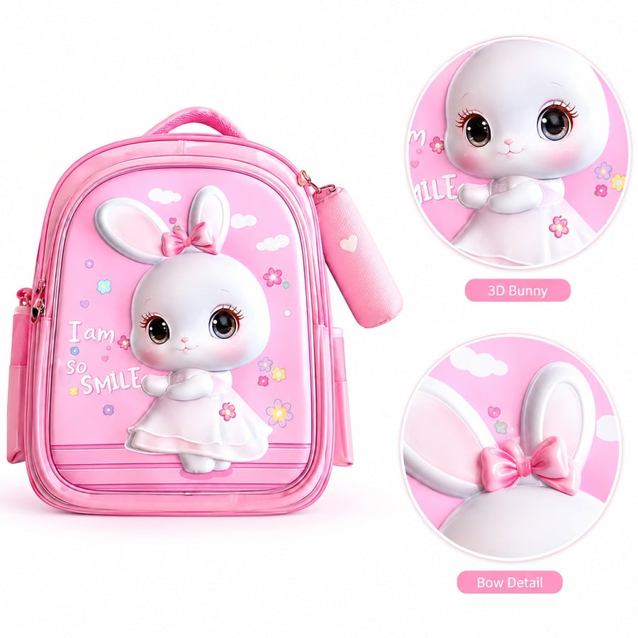 Kids School Backpack with Matching Pencil Case, Cartoon Design and Multiple Compartments