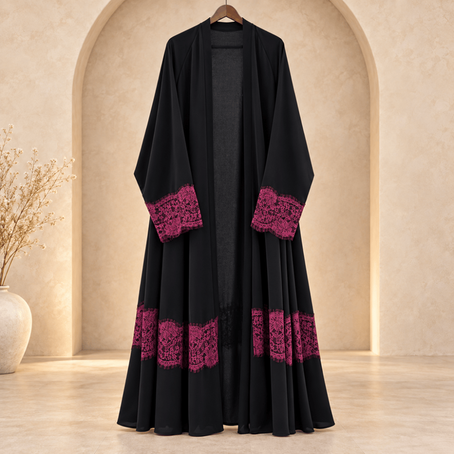 عباية نسائية بتطريز ورودي