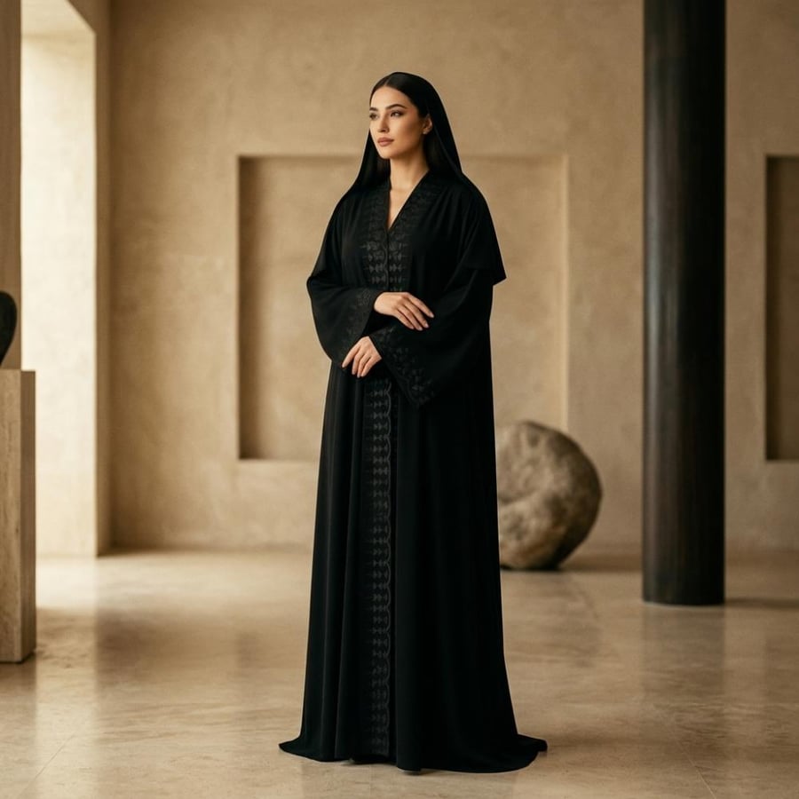 عباية نسائية طويلة سوداء