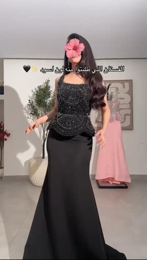 فستان سهره لحمي/ اسود