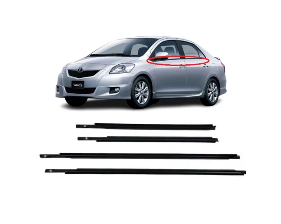 Black glass moldings for Yaris 2006-2013 exterior
