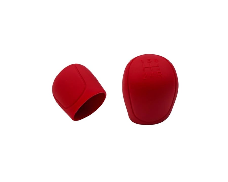 Red leather gear shift knob cover