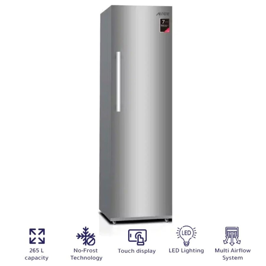 Vertical freezer, 9.3 cubic feet, steam cooling, stainless steel