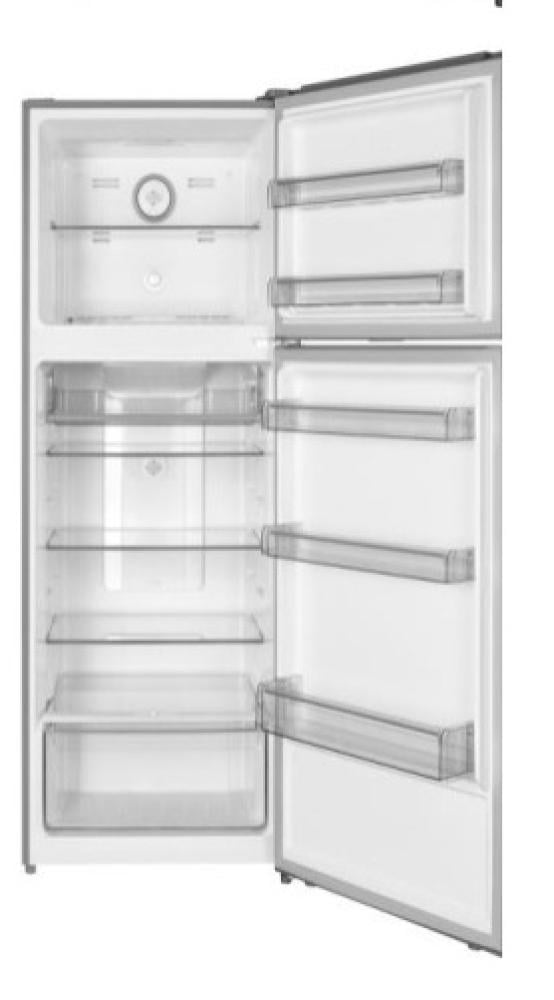 Falcon refrigerator, refrigerator capacity 11.5 cubic feet, freezer capacity 3.4 cubic feet, stainless steel
