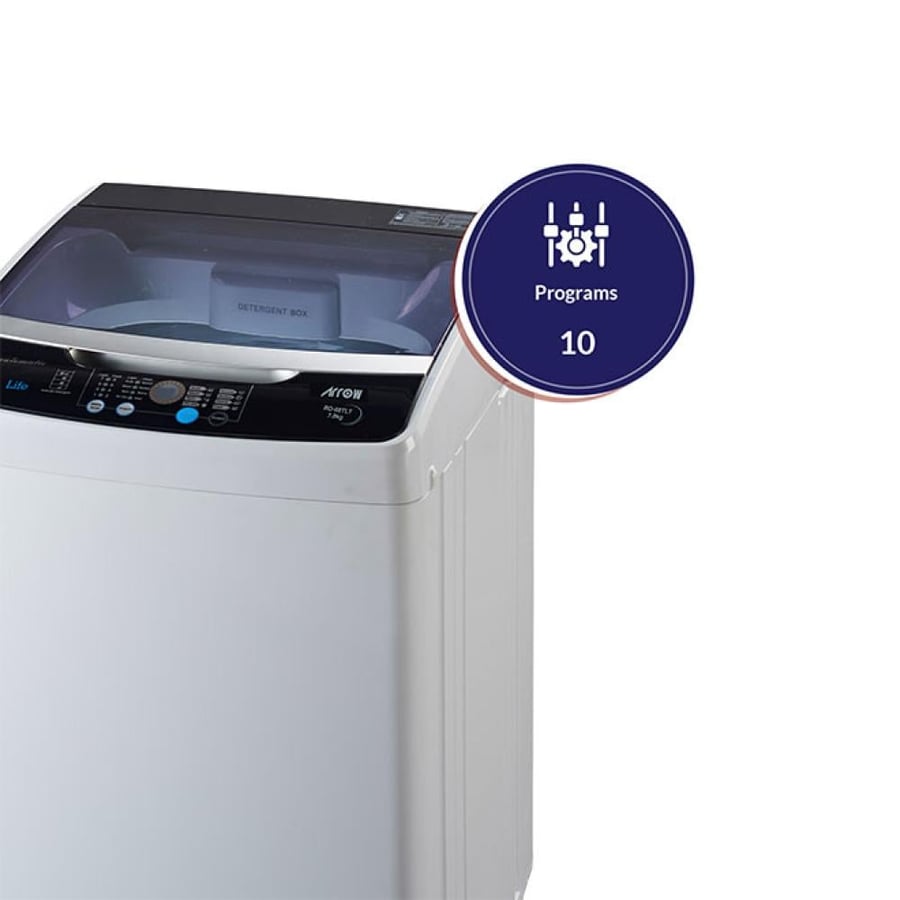 Sahm top-loading washing machine, 7 kg, light gray color, 10 programs