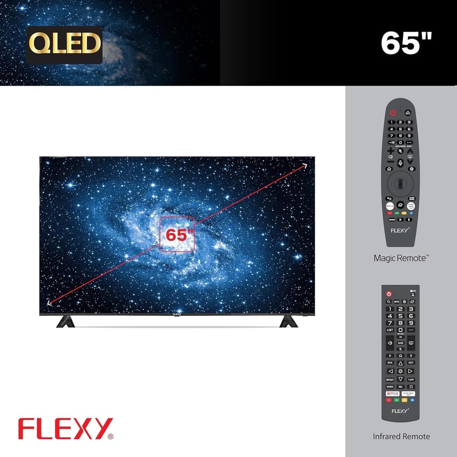 Flexi QLED 4K UHD smart 65 inch screen | WebOS, Dolby sound, Apple AirPlay, Netflix