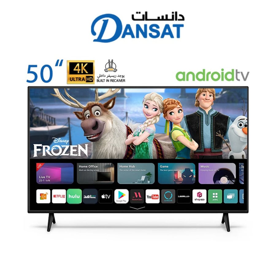 Dansat 50-inch Smart 4K UHD Android TV – 3 HDMI and 2 USB – Model DTD5021BU