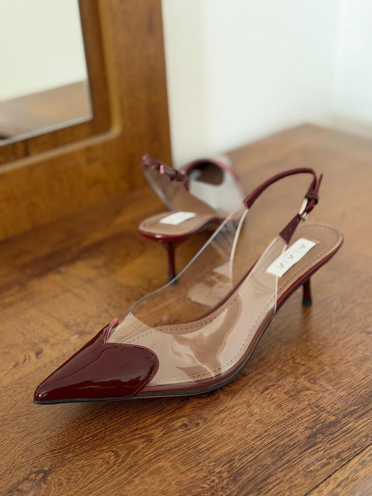 Alaïa Clear Slingback Low Heels