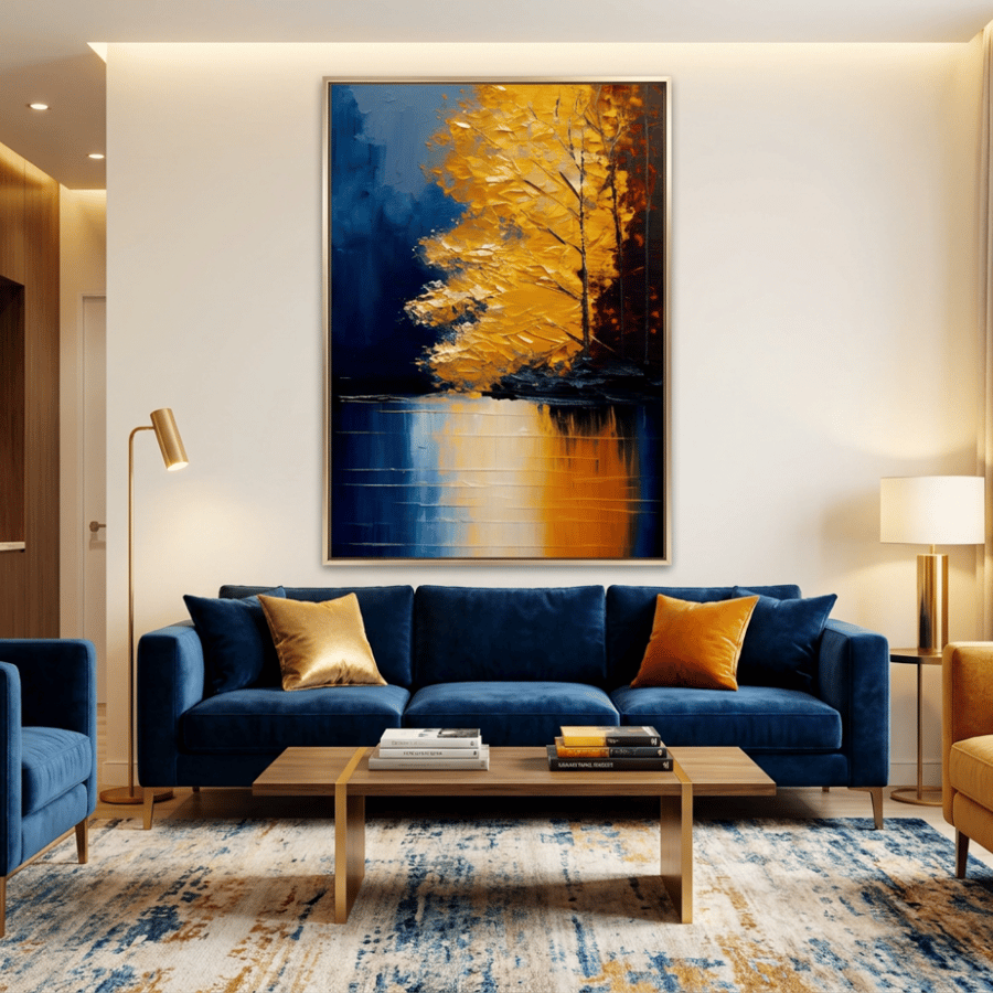 لوحات فن تجريدي أشجار تصميم مودرن