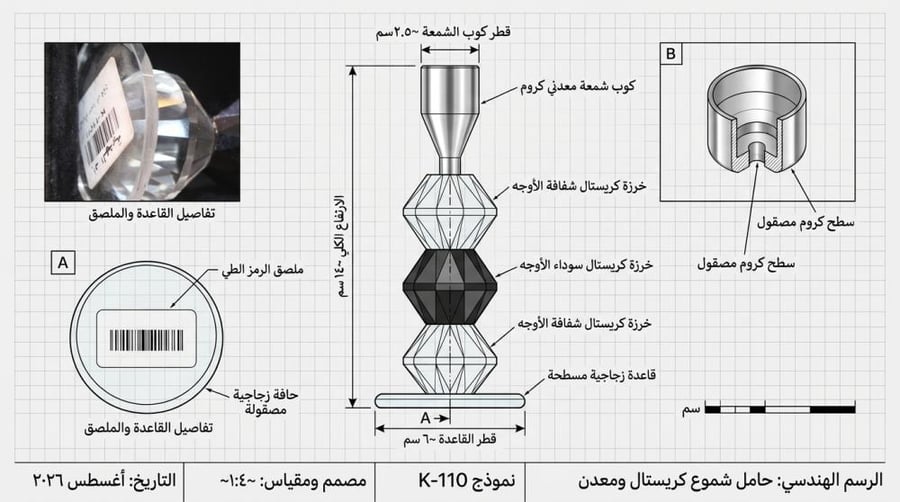 شمعدان زجاجي عصري