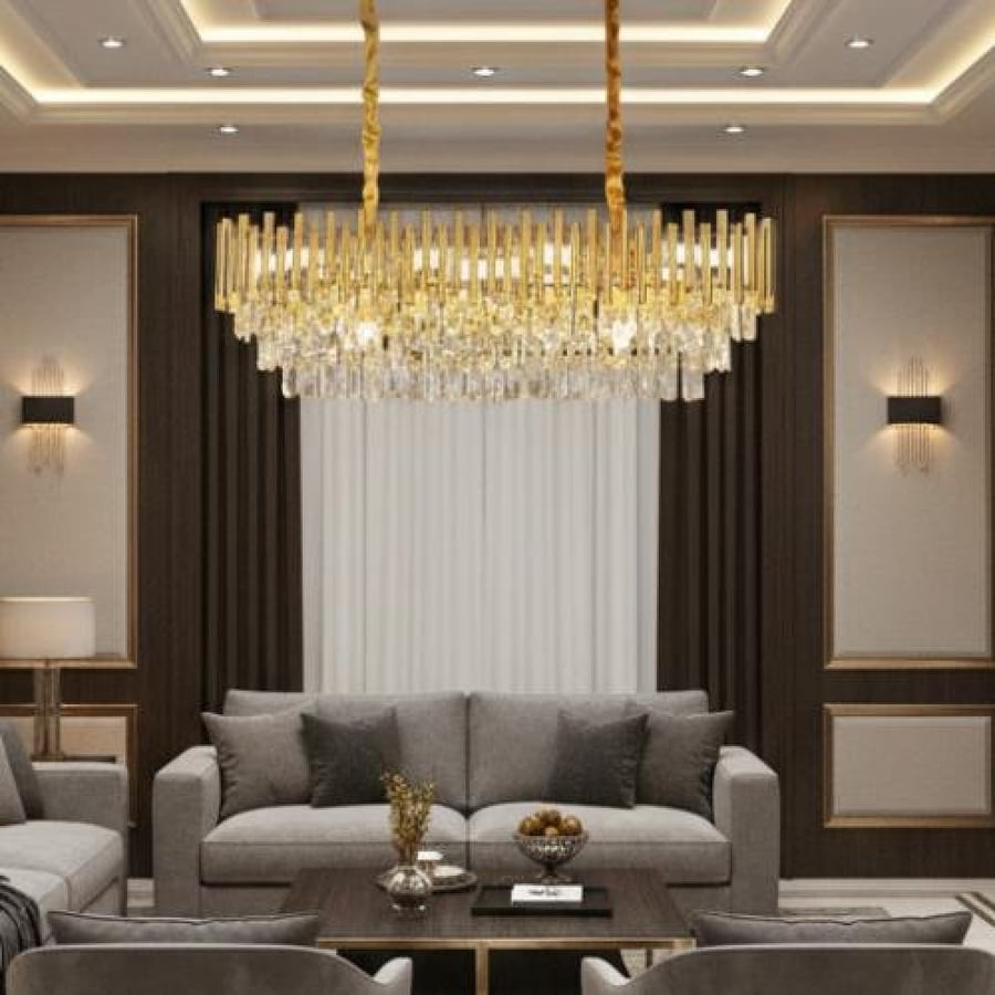 نجف مودرن ذهبي E14 14L قطر 100 35 ملم
