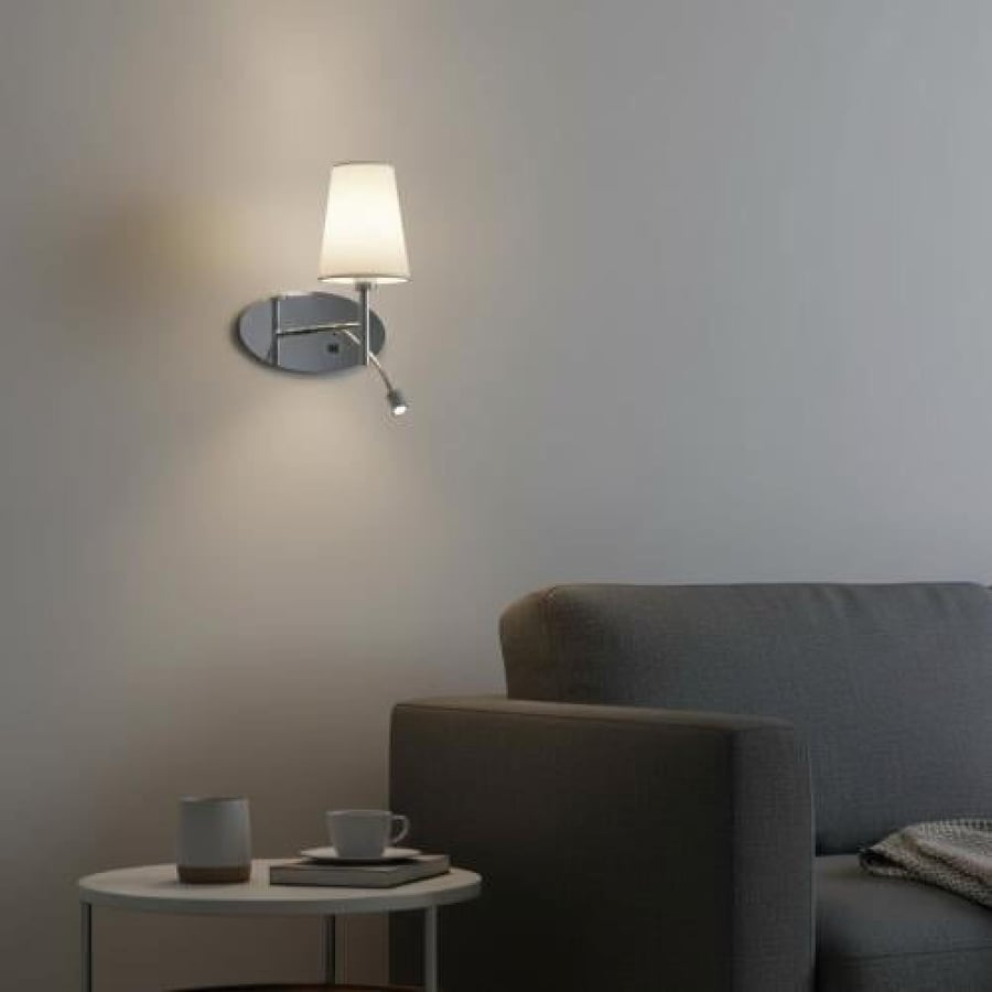 إضاءة ابليك حائط مودرن مفرد فضي E14 1L