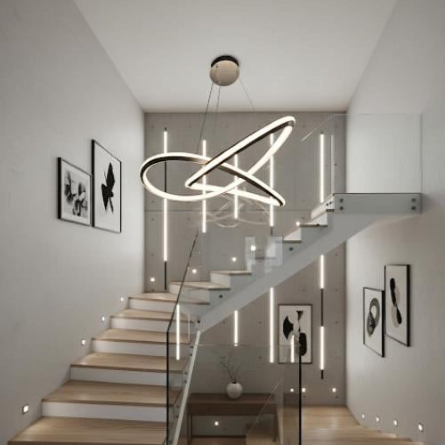 ثريا نجف مقاس 60 سم مودرن اكريليك 3 اضاءات LED ليد مع ريموت