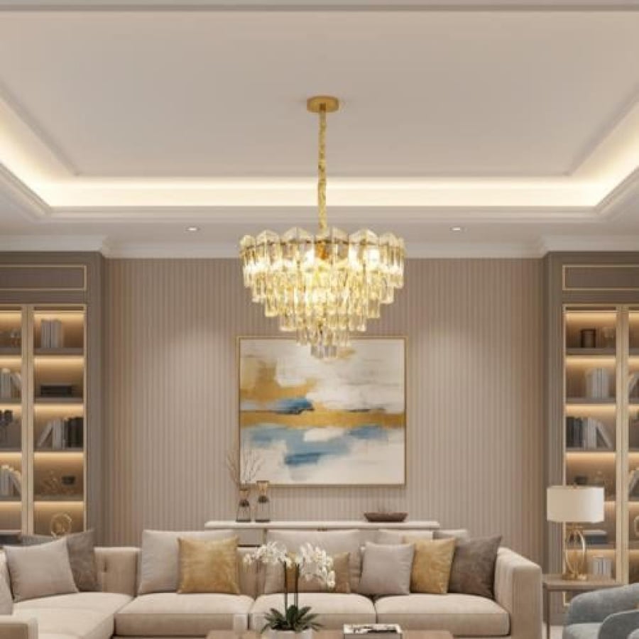 نجف مودرن مقاس 60 سم ذهبي E14 9L