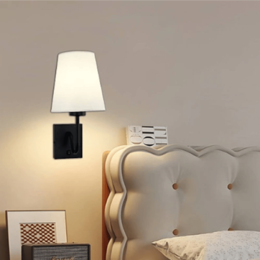 إضاءة أبليك حائط مودرن اسود E14 1