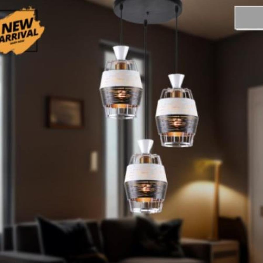 علاقي كلاسيك ثلاثي لون ابيض ذهبي بتصميم عصري 40W انارة E27