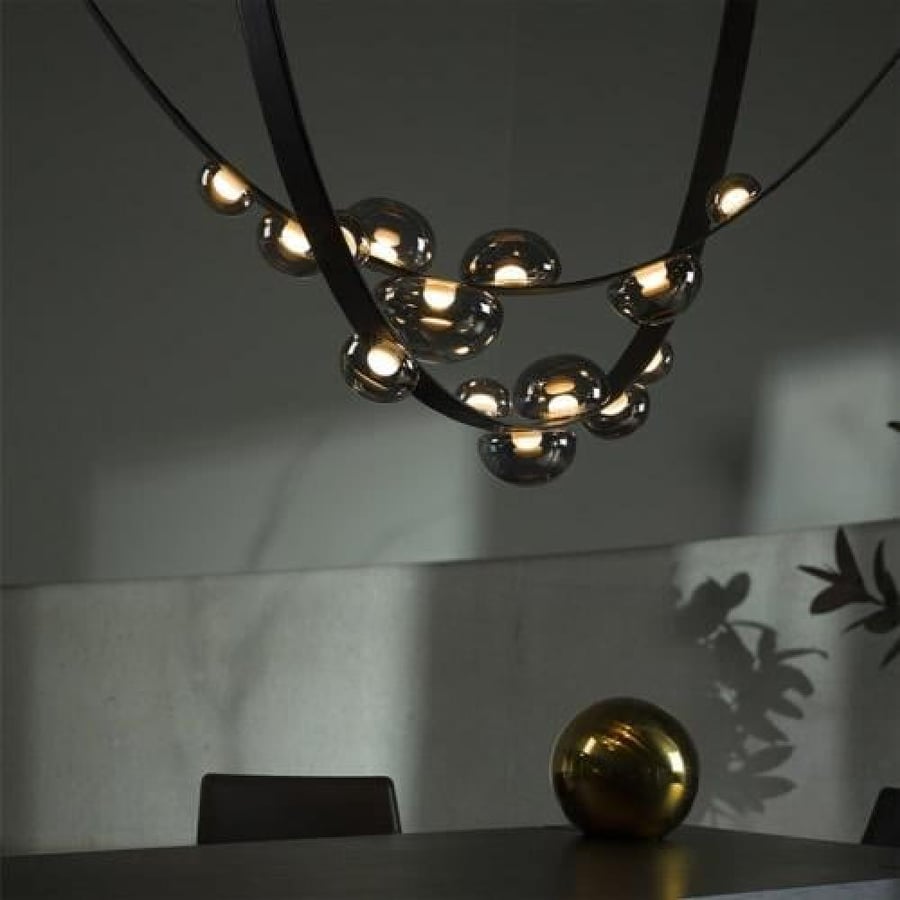 ثريا N علاقي LED مودرن طول 300سم أسود 21W