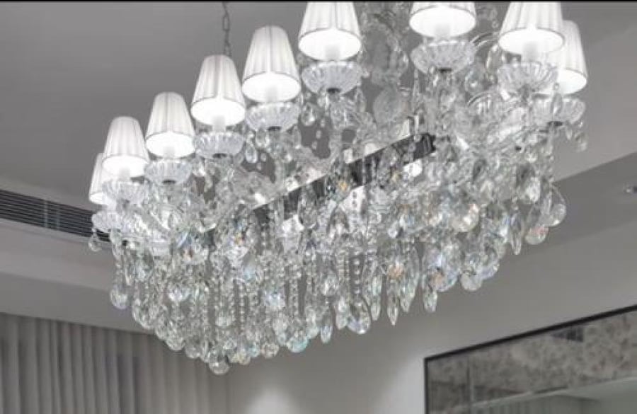ثريا كريستال بكرات مستطيله طول 160 فاخرة ذات تصميم كلاسيكي