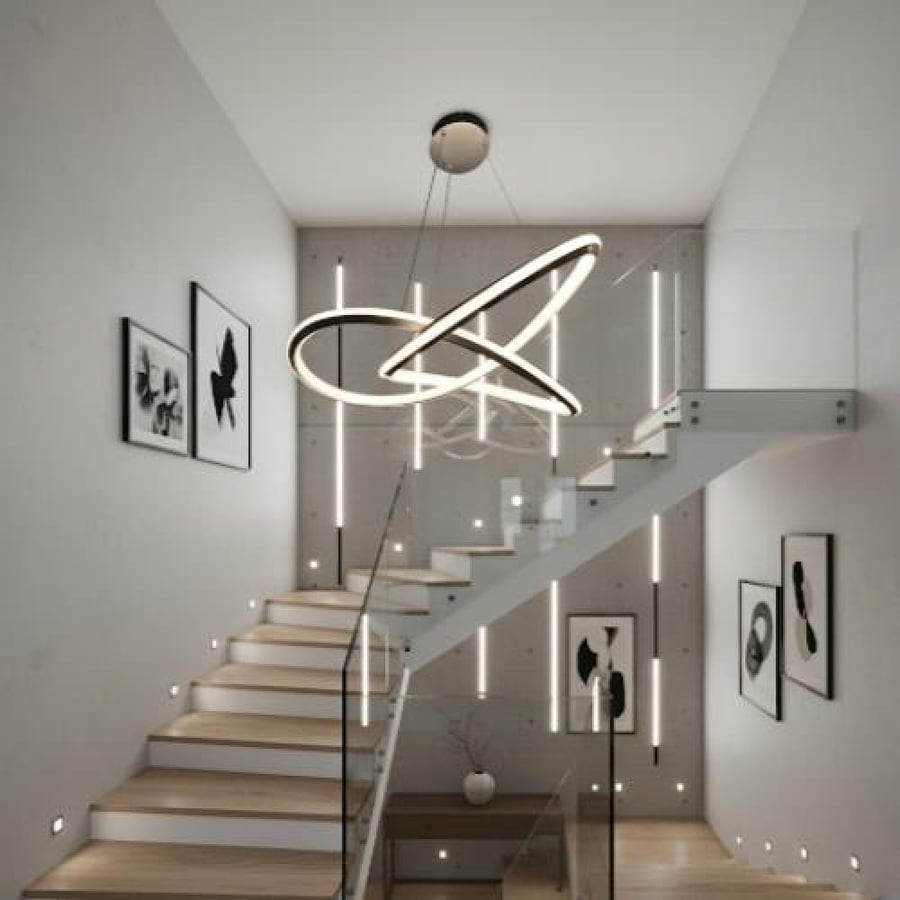 ثريا نجف مودرن اكريليك 3 اضاءات LED ليد مع ريموت