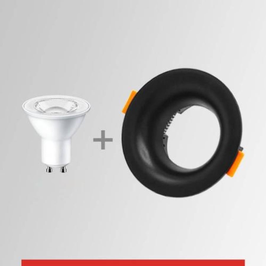 اطار سبوت لايت غاطس ضد الوهج مع لمبة3000k اصفر سلك