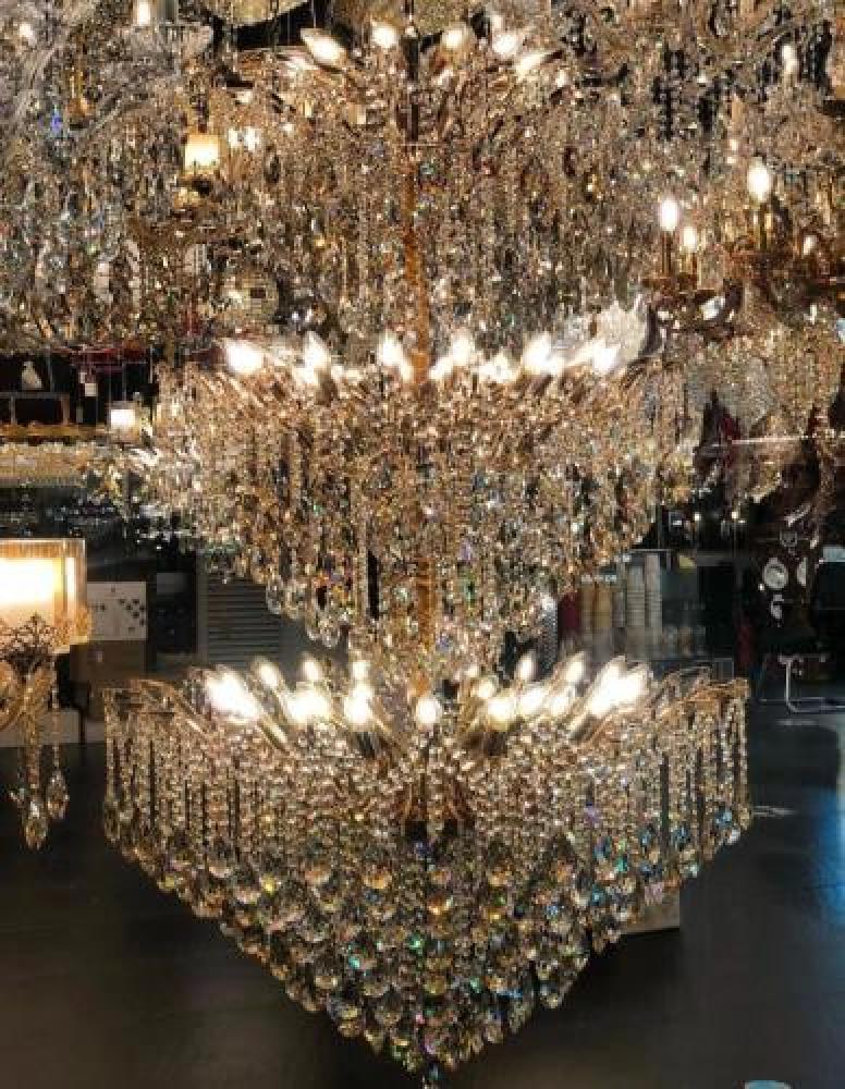 نجف كرستال ذهبي ثلاثه ادوار قطر 120 سم قطر 80سم قطر 60سم