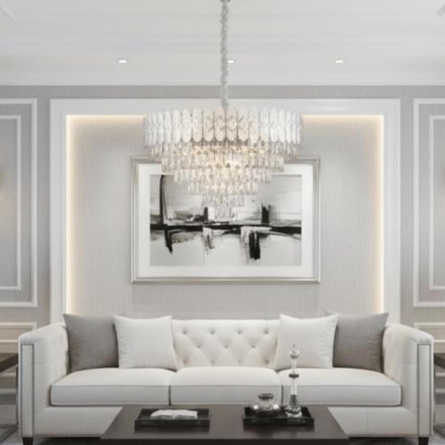 نجف مودرن فضي E14 15L قطر 800 ملم