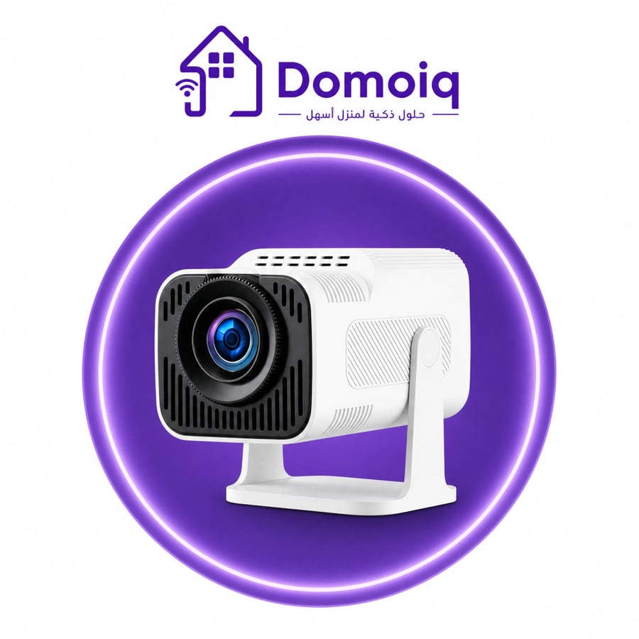 جهاز عرض ذكي HY320 بدقة 1080P FHD - 10000 لومن (390 ANSI) سينما منزلية محمولة مع واي فاي 6، أندرويد