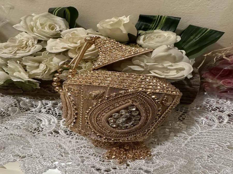 حقيبة معدن روز قولد حجم كبير