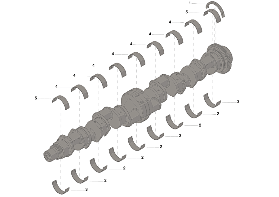 Genuine Cummins Main Bearing Kit-D14 3018210