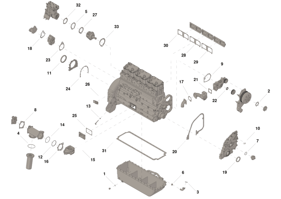Genuine Cummins Lower Engine Gasket Set 3801468