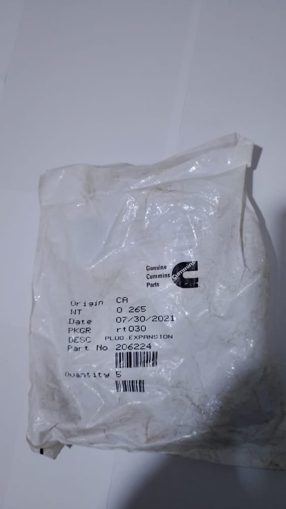 Genuine Cummins Expansion Plug-D19 206224
