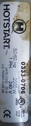 Coolant Heater  333-0706   2000w  240v  50/60HZ  A034J176